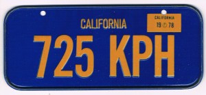 California Bicycle License Plate 78