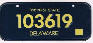 Delaware Bicycle License Plate