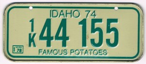 Idaho Bicycle License Plate 74 78