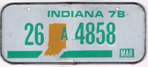 Indiana Bicycle License Plate 78