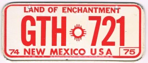 New Mexico Bicycle License Plate 1975