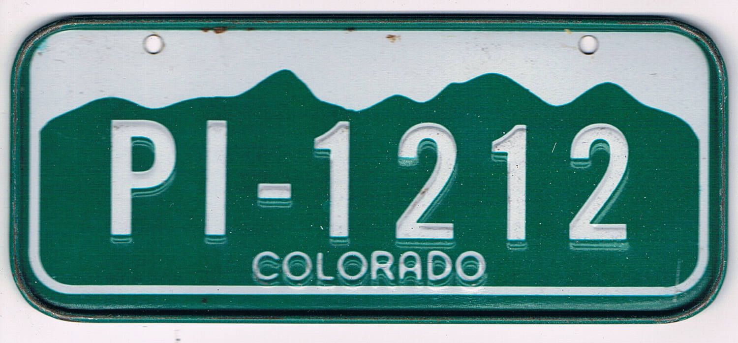 Colorado Bicycle License Plate PI-1212