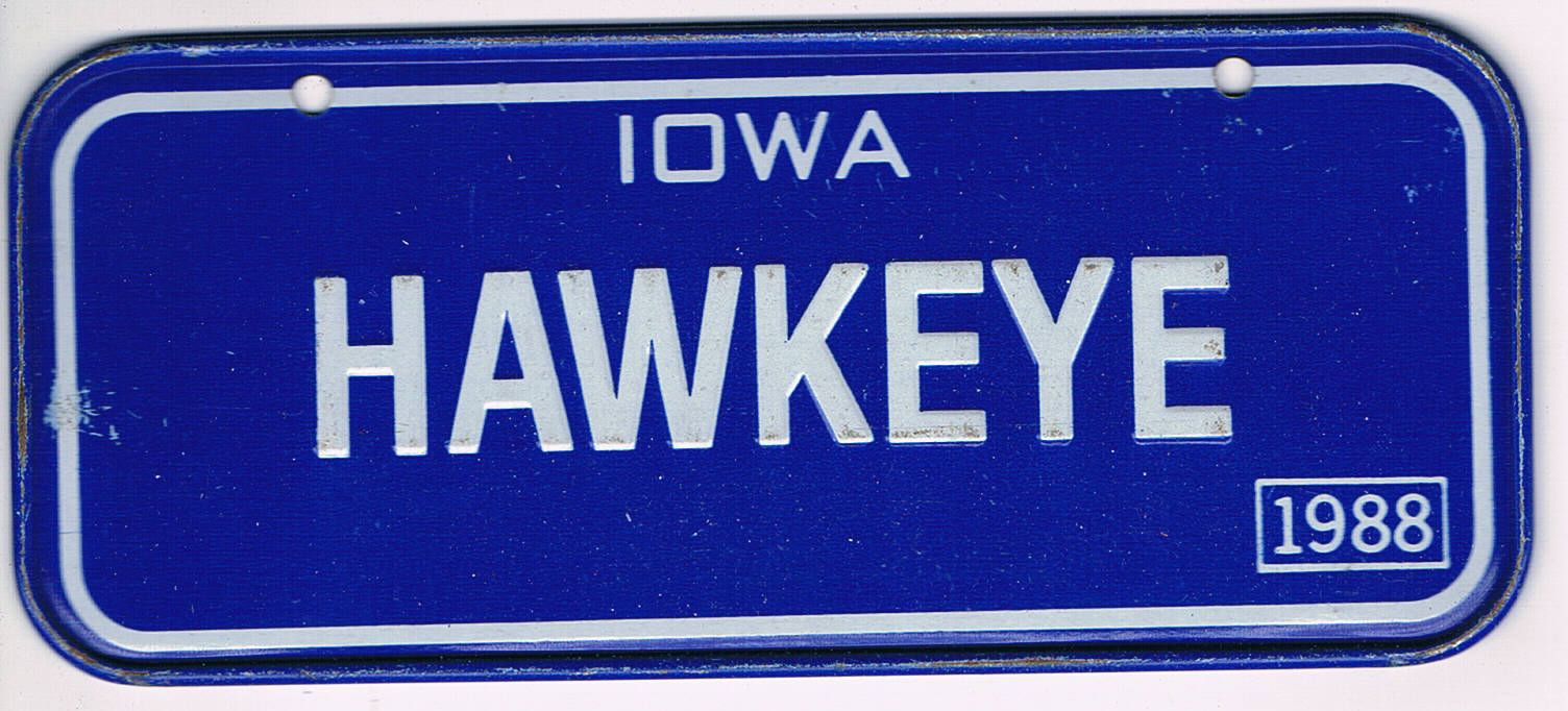 Iowa Bicycle License Plate 88