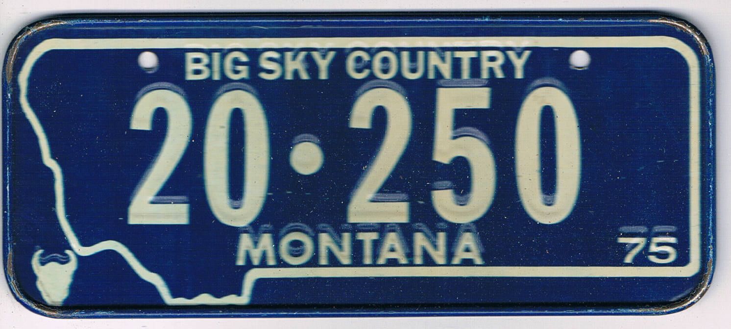Montana Bicycle License Plate 1975