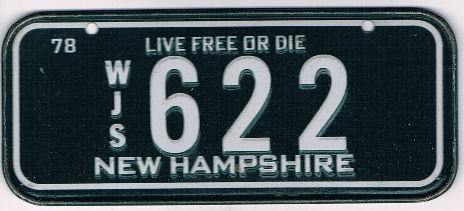 New Hampshire Bicycle License Plate 78
