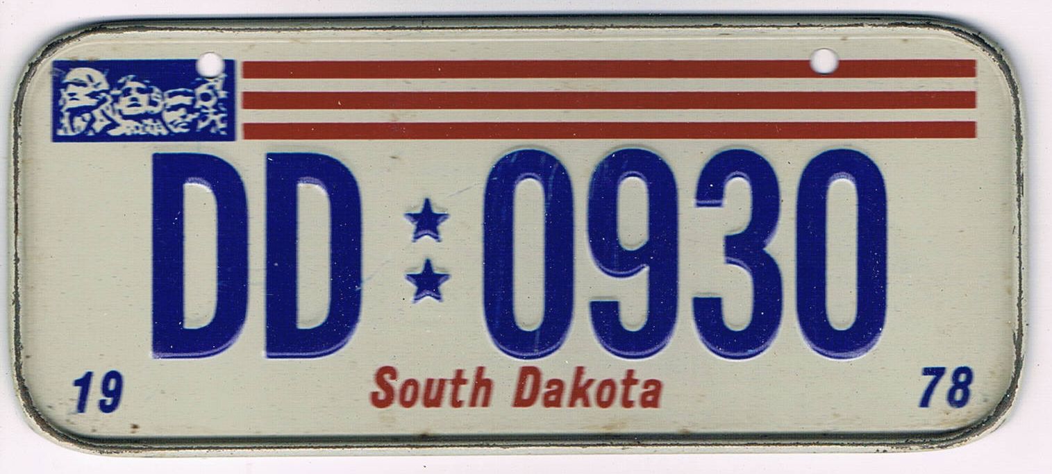 South Dakota Bicycle License Plate 78